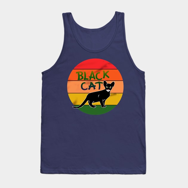 Black Cat Tank Top by momomoma